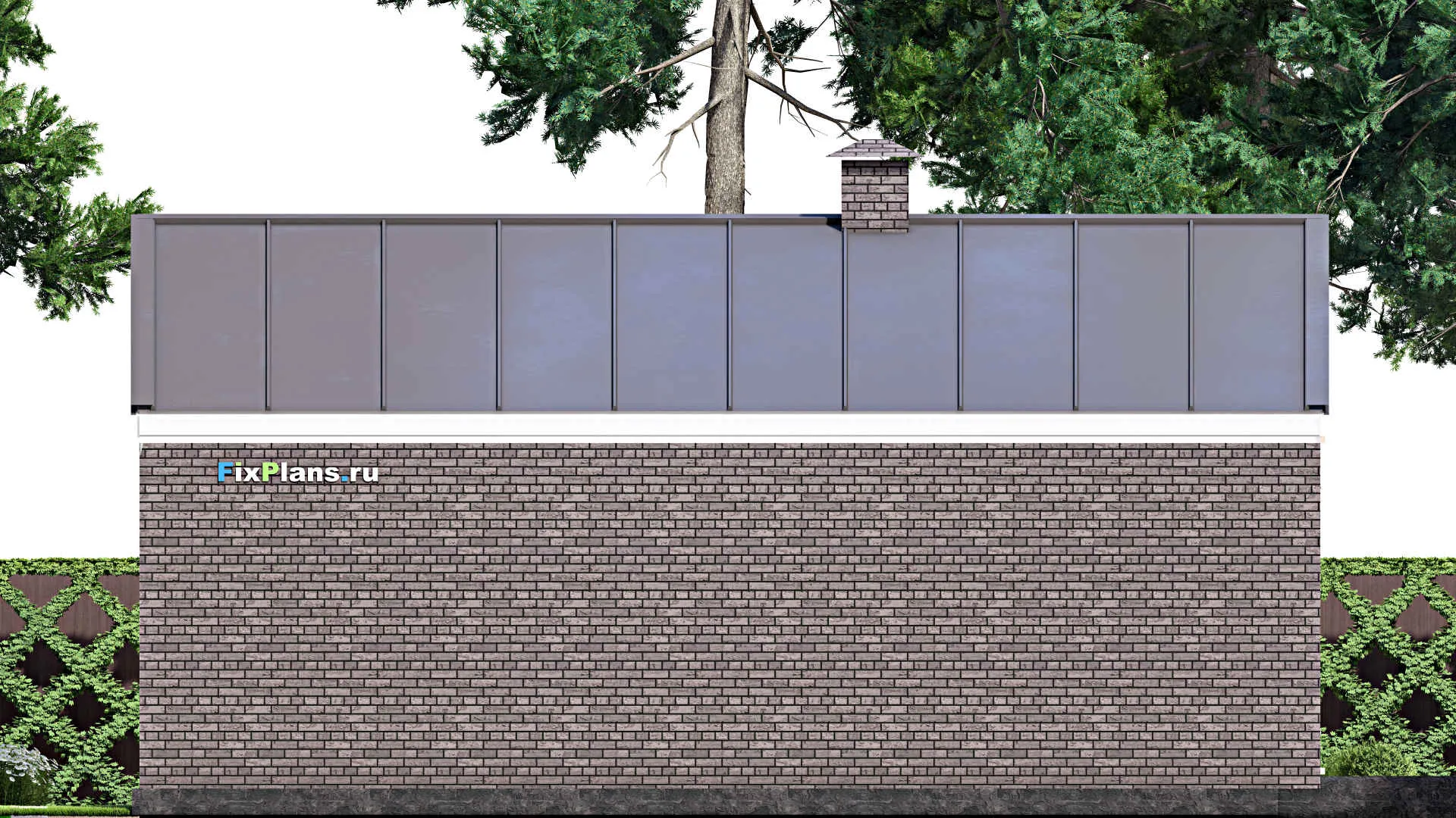 F-13544 - Проект одноэтажного дома 14 на 19, площадью 190 м² с террасой и 2 спальнями