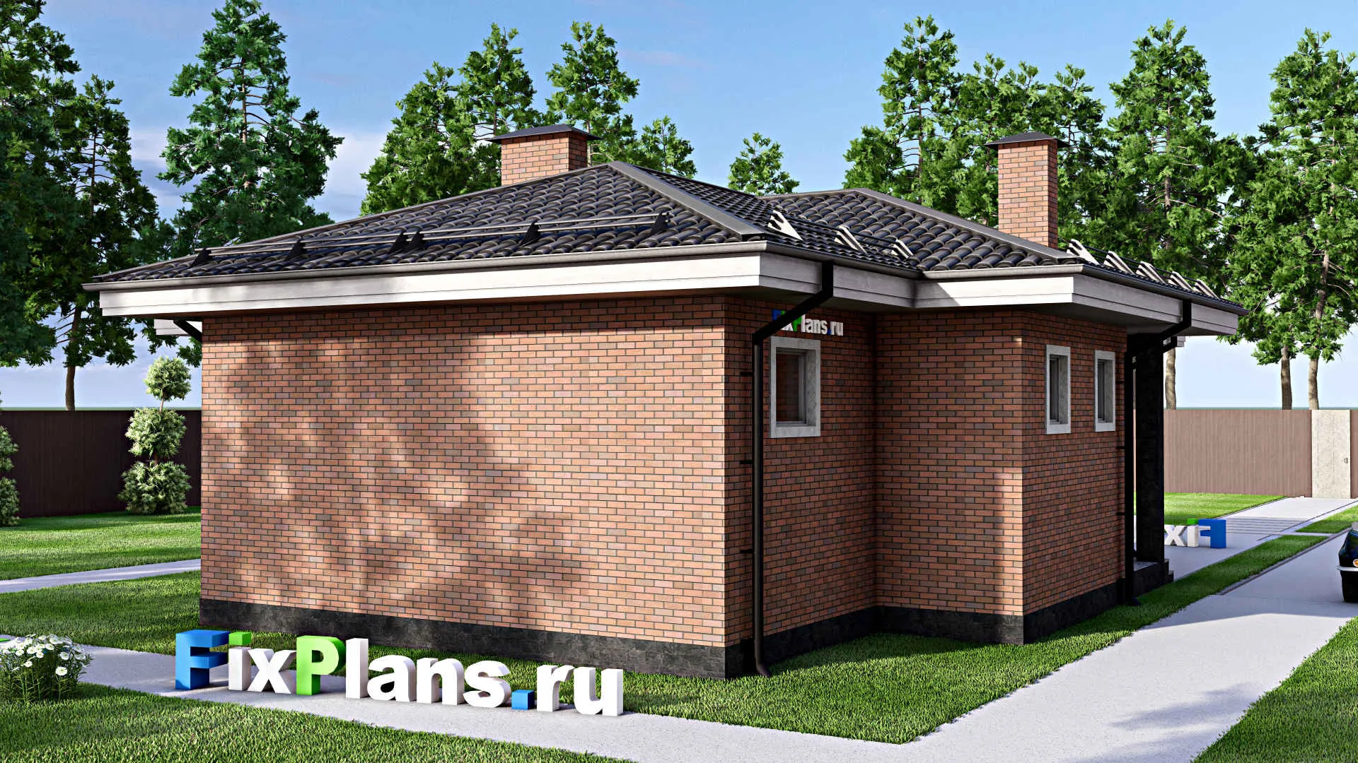 F-15560 - Проект бани 12 на 14, площадью 90 м² с комнатой отдыха, терассой и санузлом