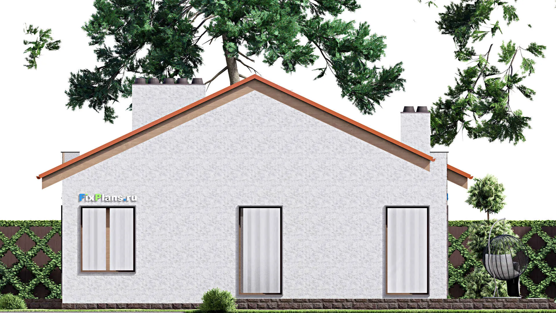 F-16127 - Проект дома с мансардой 15 на 18, площадью 200 м² с террасой и 4 спальнями