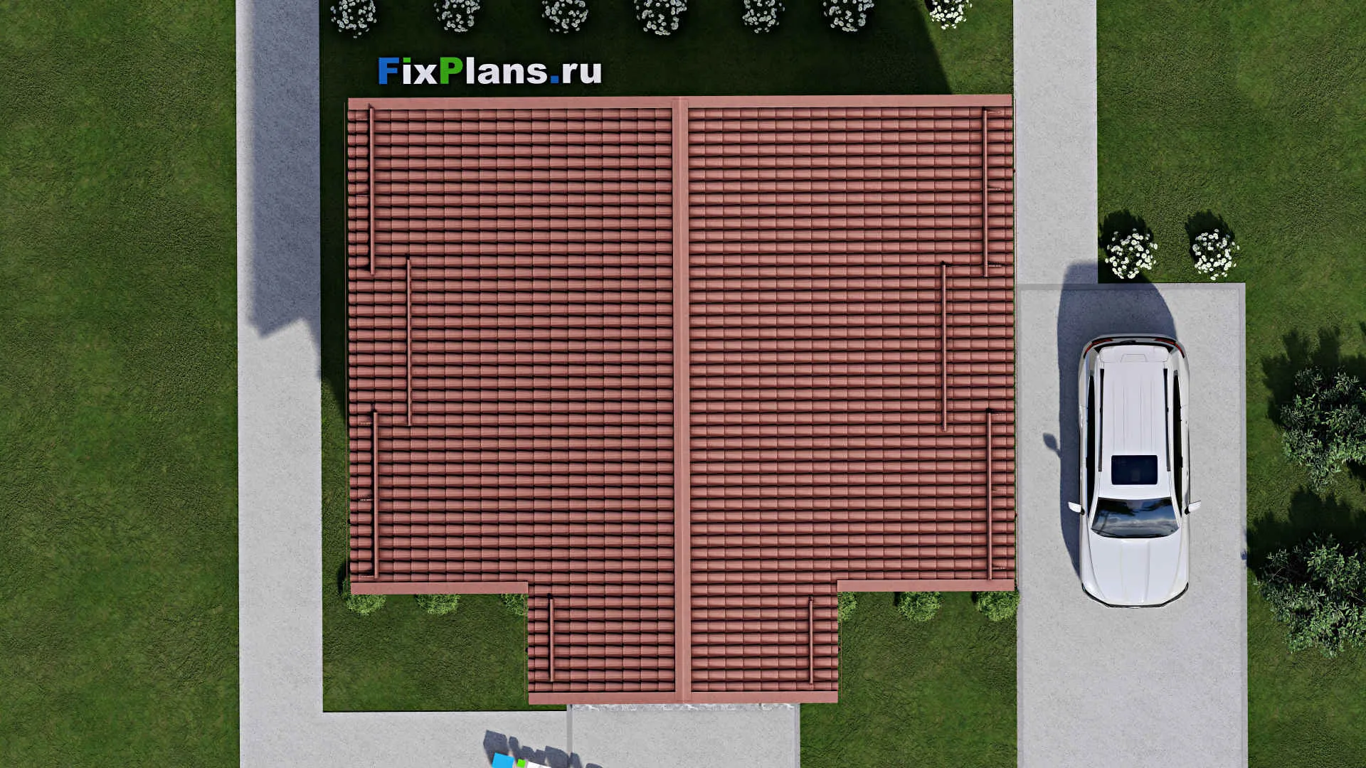 F-2843 - Планы дома с мансардой 8 на 11, площадью 120 м² с балконом и 3 спальнями