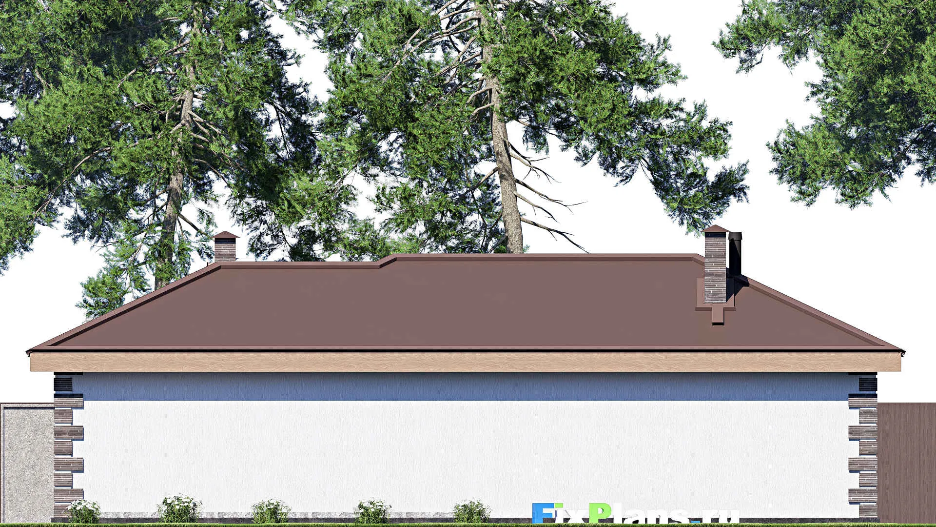 F-18935 - Проект бани 9 на 16, площадью 100 м² с комнатой отдыха, терассой и санузлом