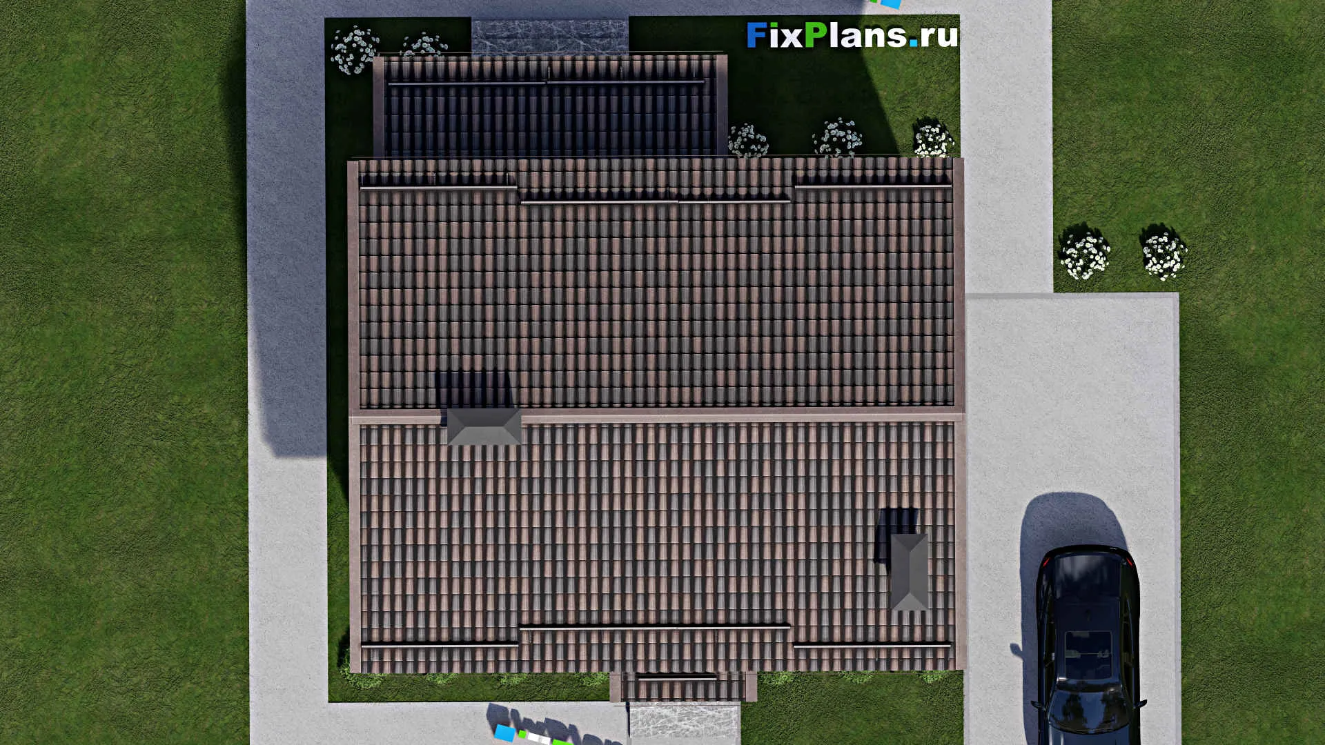 F-4796 - Планы дома с мансардой 9 на 11, площадью 140 м² с террасой и 3 спальнями
