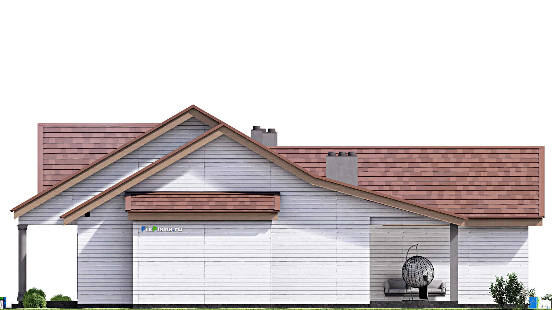 F-16487 - План одноэтажного дома 20 на 20, площадью 270 м² с 3 спальнями