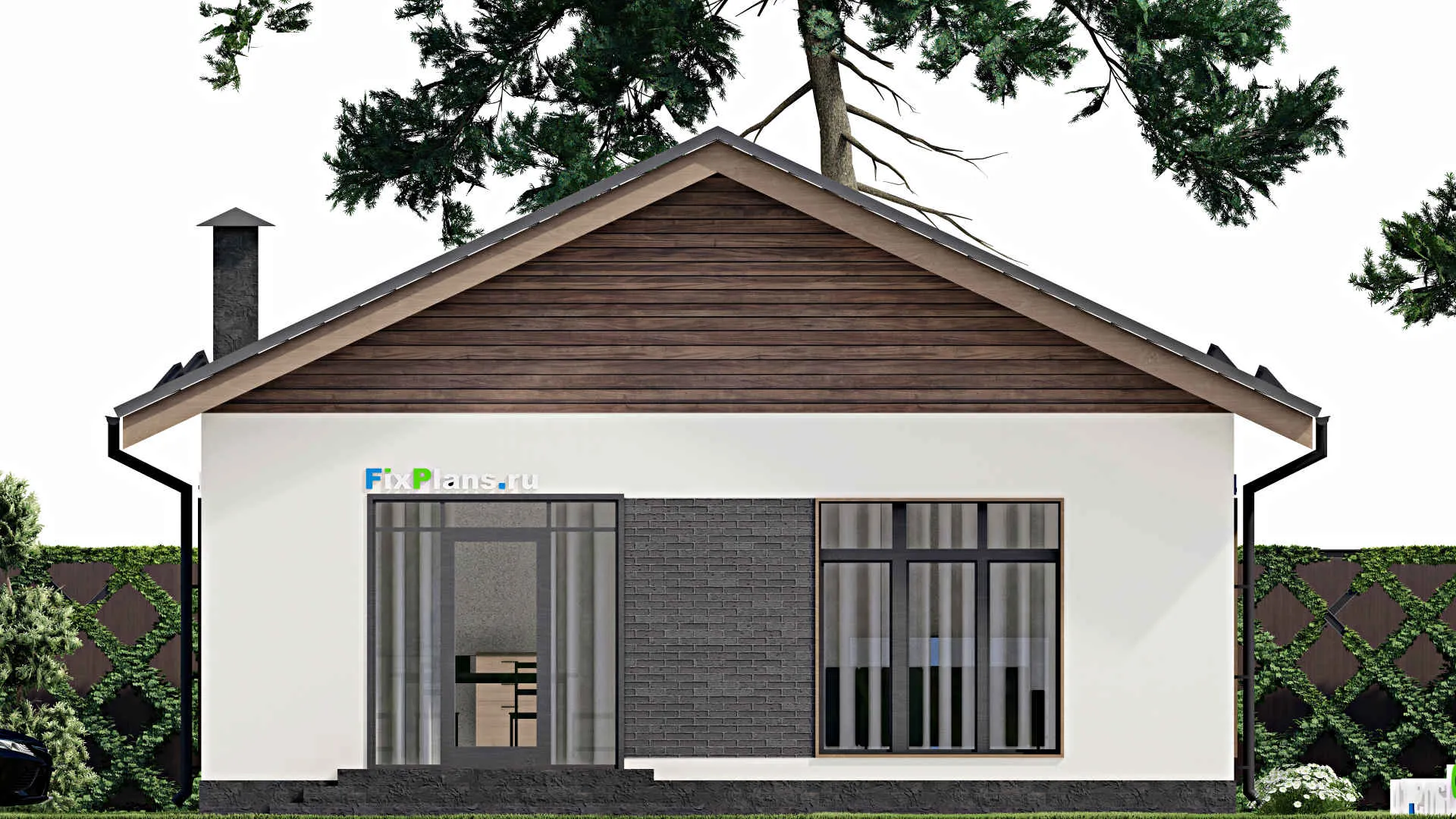 F-5219 - План одноэтажного дома 10 на 12, площадью 100 м² с 2 спальнями