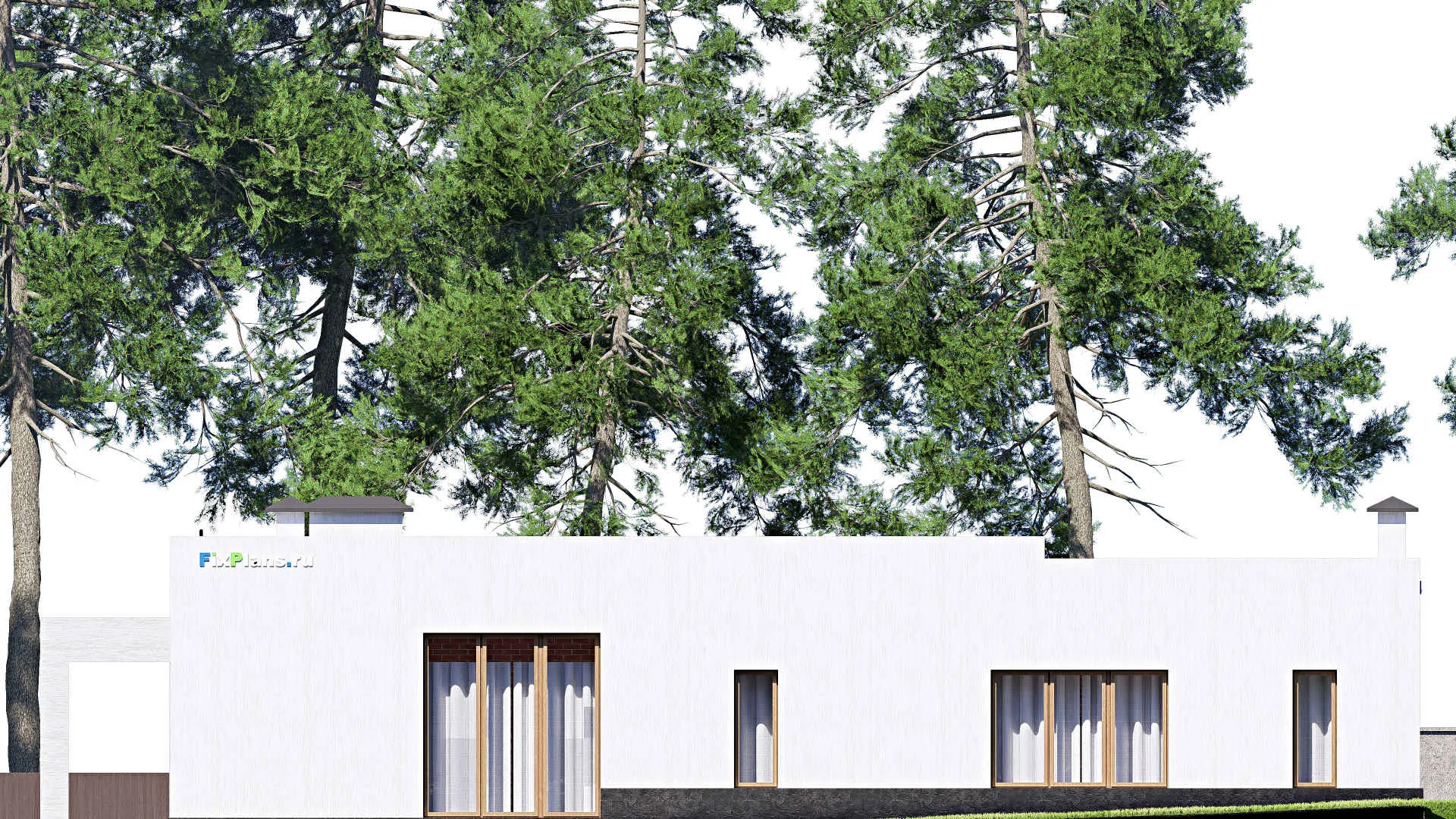 F-15767 - Проект одноэтажного дома 17 на 19, площадью 230 м² с террасой и 3 спальнями