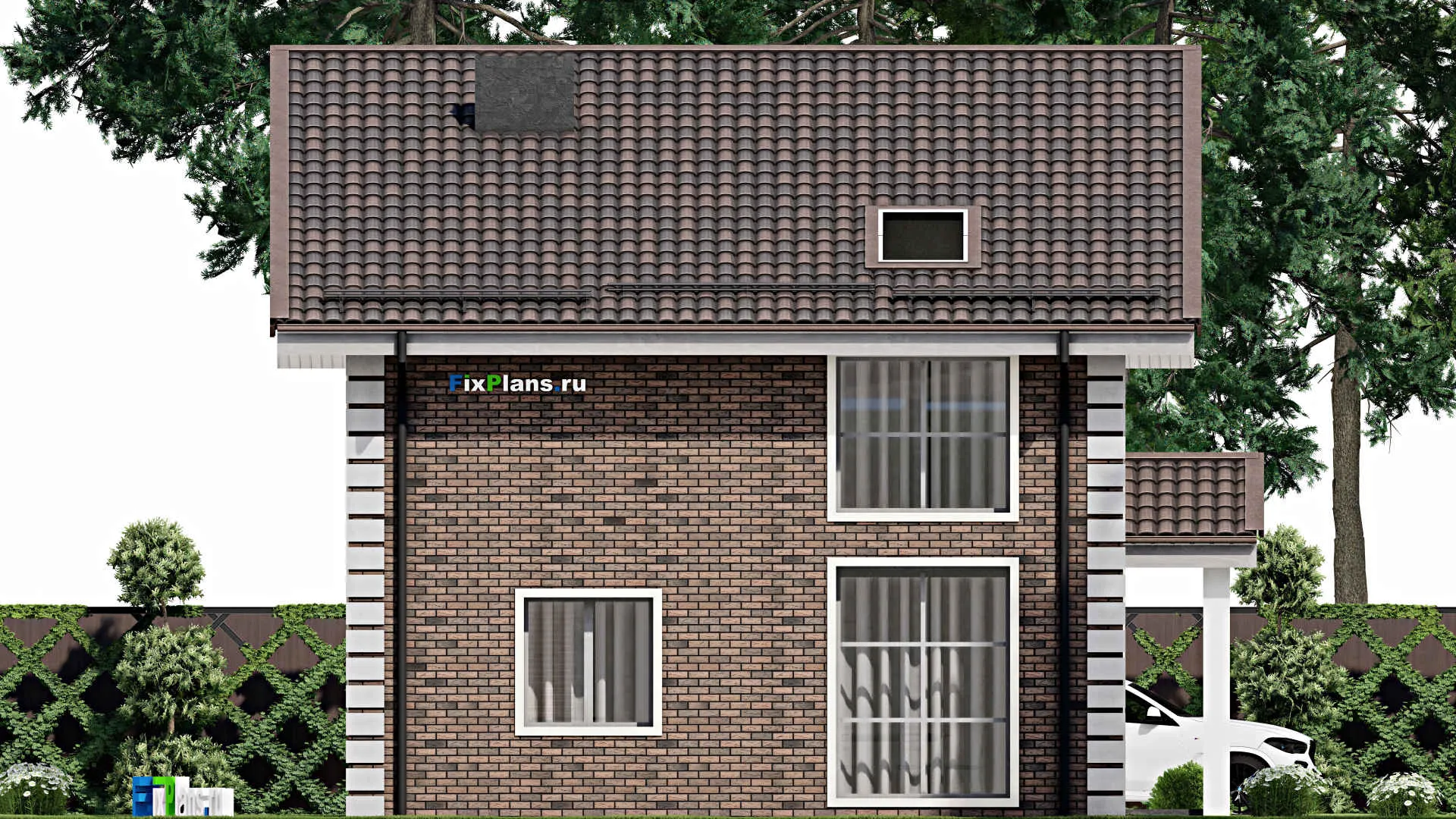 F-5426 - Проект дома с мансардой 9 на 12, площадью 130 м² с 2 спальнями