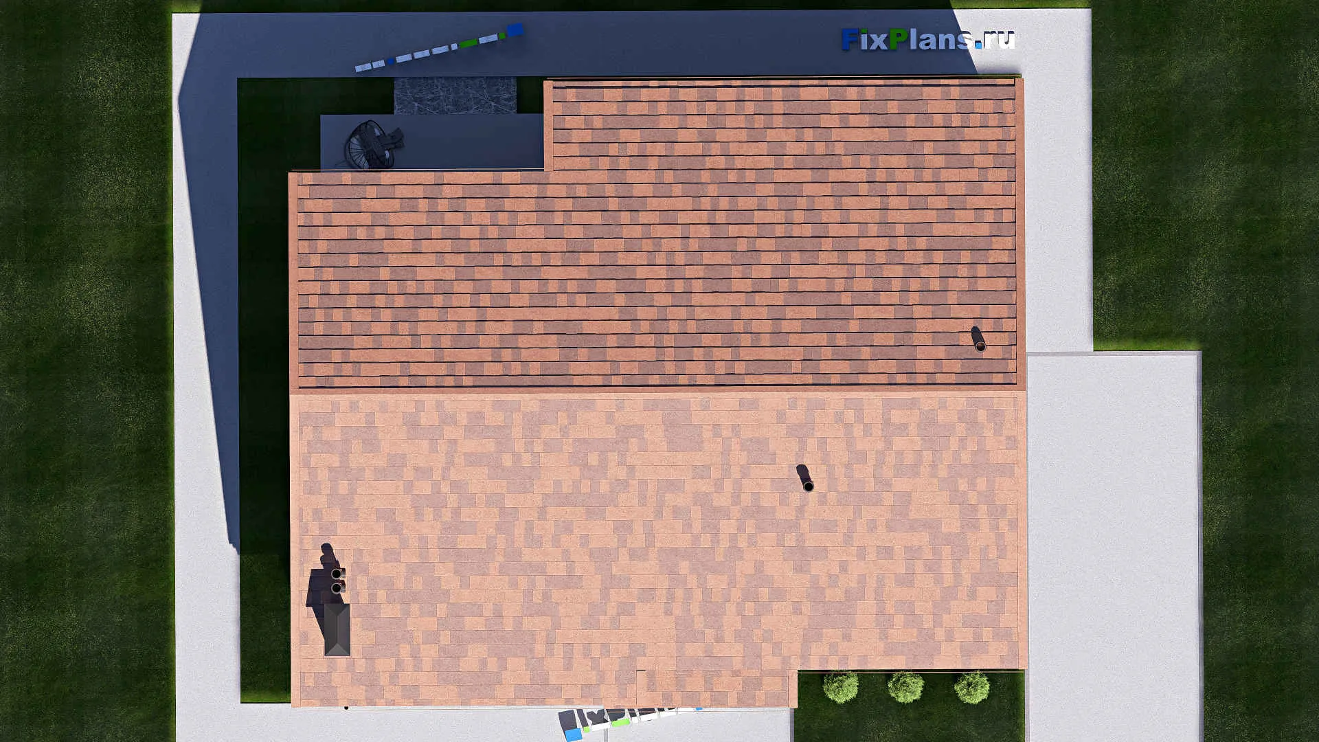 F-20258 - Проект дома с мансардой 13 на 16, площадью 300 м² с террасой и 5 спальнями