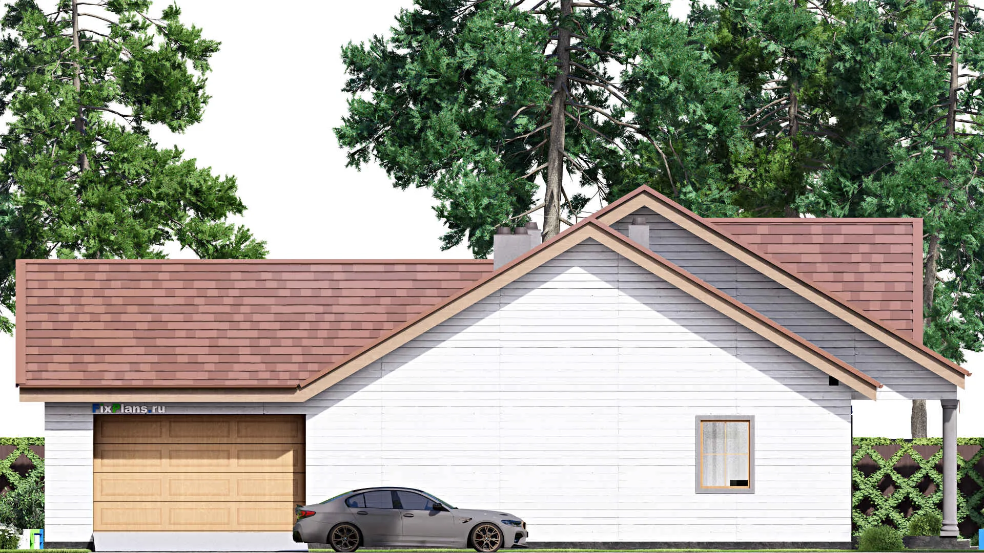 F-16487 - План одноэтажного дома 20 на 20, площадью 270 м² с 3 спальнями