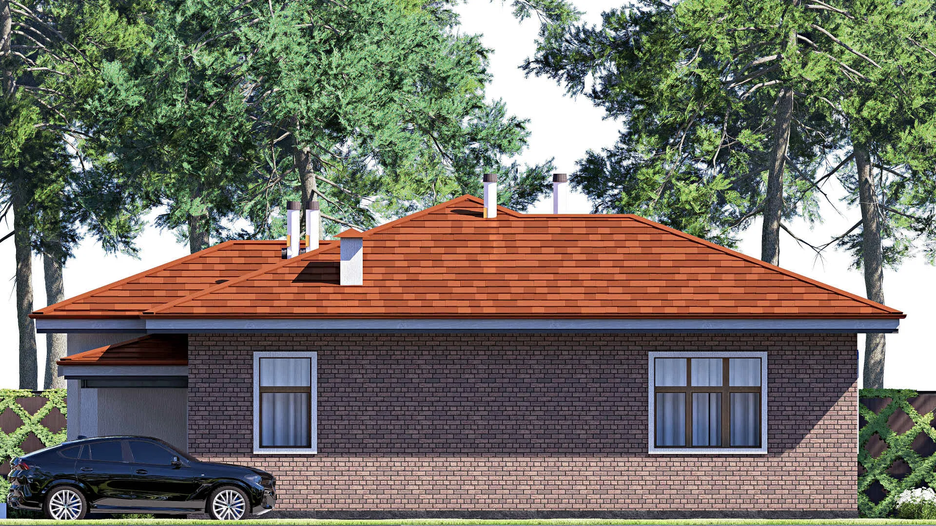 F-17630 - Проект одноэтажного дома 14 на 15, площадью 140 м² с 2 спальнями