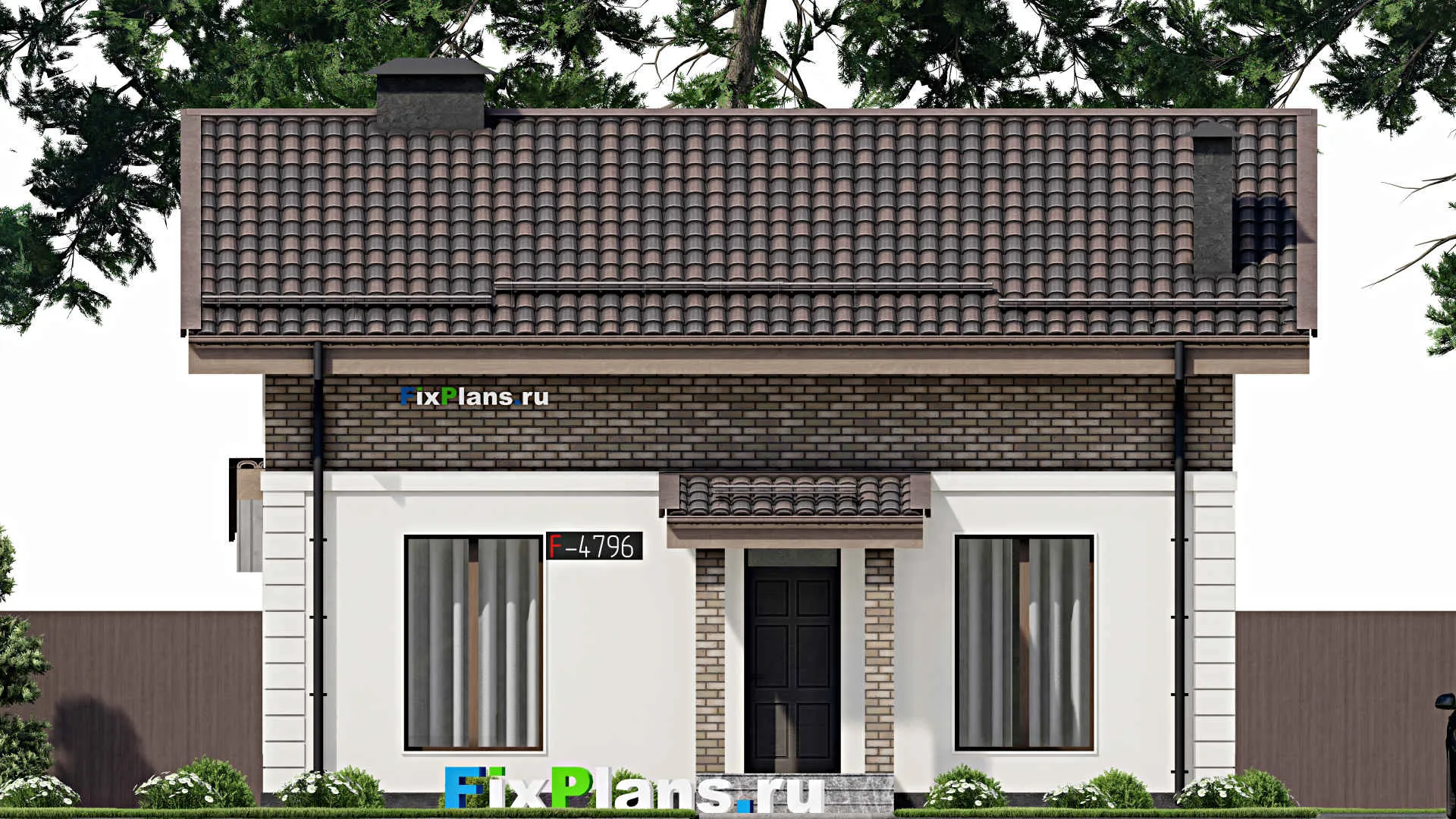 F-4796 - Планы дома с мансардой 9 на 11, площадью 140 м² с террасой и 3 спальнями