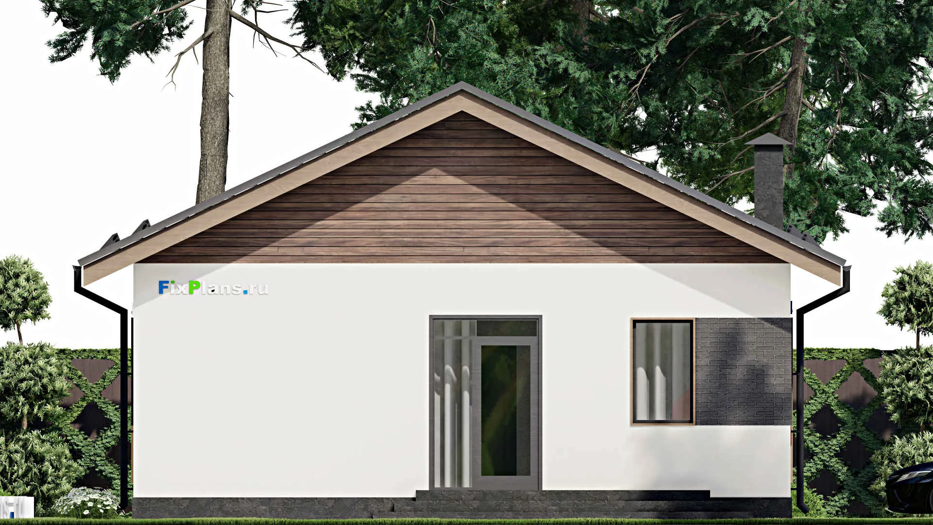 F-5219 - План одноэтажного дома 10 на 12, площадью 100 м² с 2 спальнями