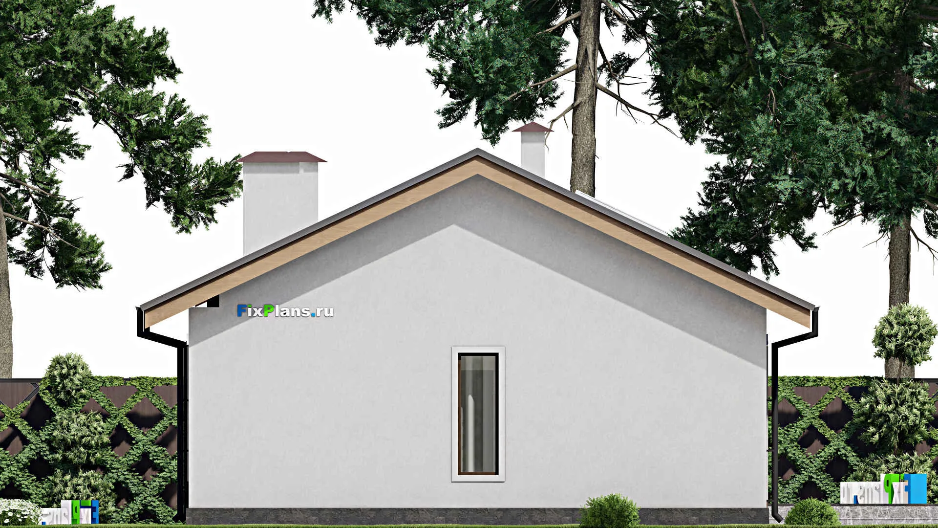 F-10070 - Проект одноэтажного дома 13 на 19, площадью 170 м² с террасой и 2 спальнями