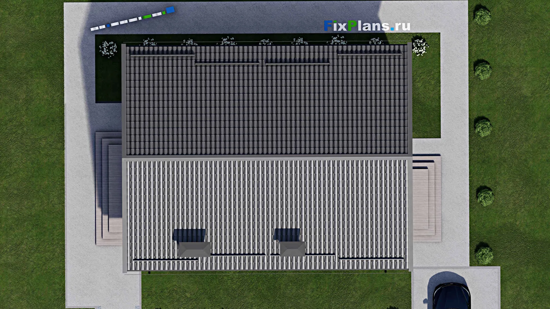 F-5219 - План одноэтажного дома 10 на 12, площадью 100 м² с 2 спальнями