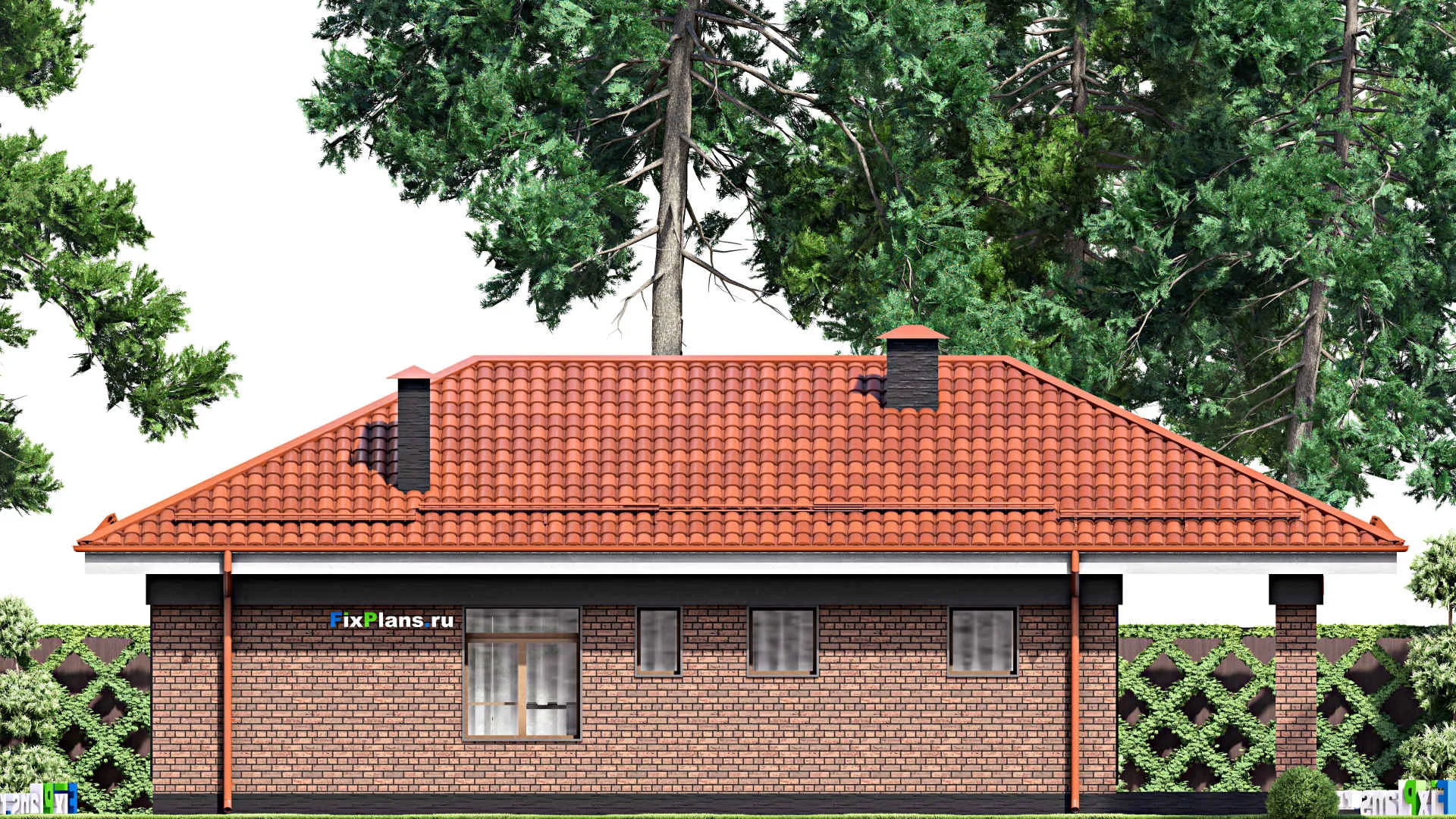 F-15074 - Проект бани 8 на 15, площадью 100 м² с терассой, 2 санузлами и спальней