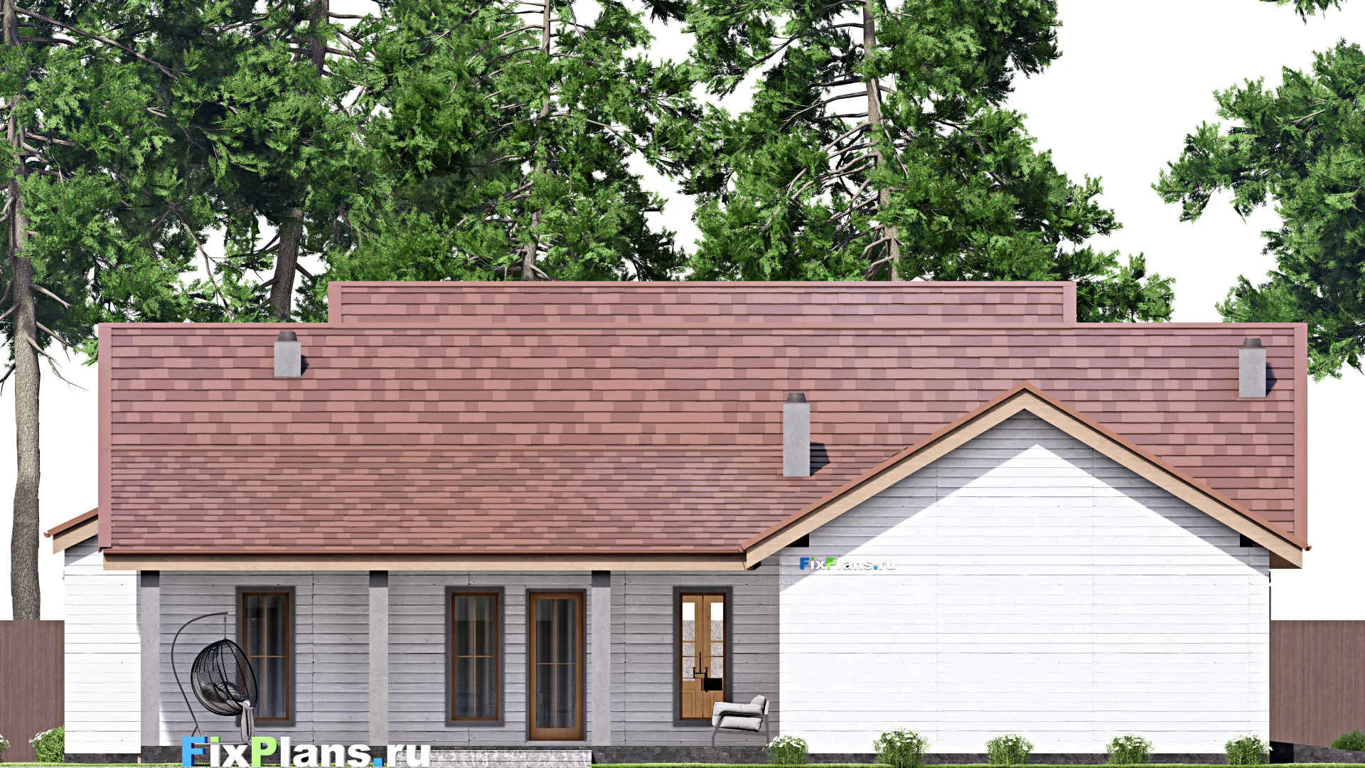 F-16487 - План одноэтажного дома 20 на 20, площадью 270 м² с 3 спальнями