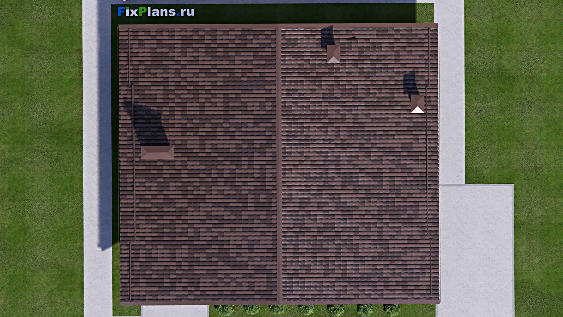 F-13373 - Проект одноэтажного дома 14 на 16, площадью 170 м² с террасой и 3 спальнями