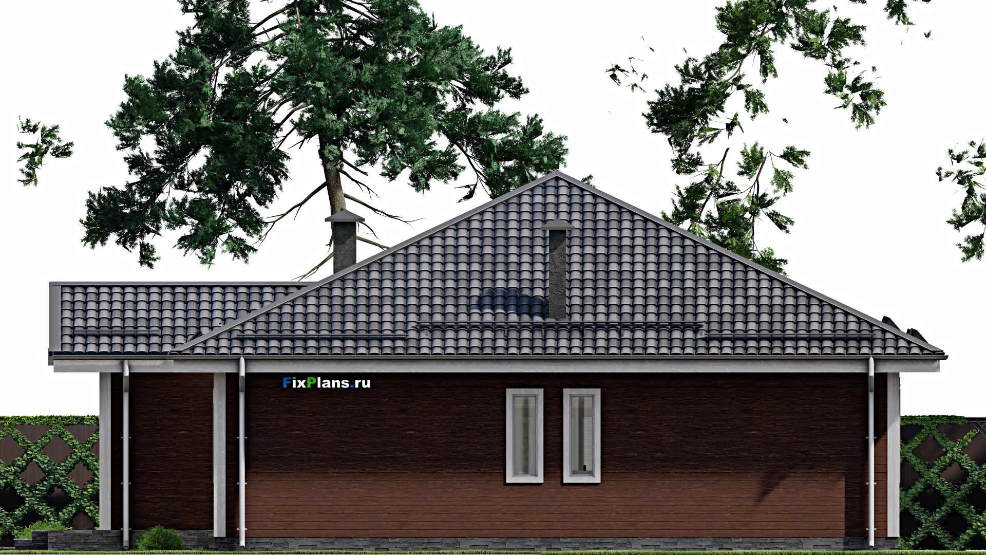 F-5903 - План одноэтажного дома 15 на 16, площадью 160 м² с 4 спальнями