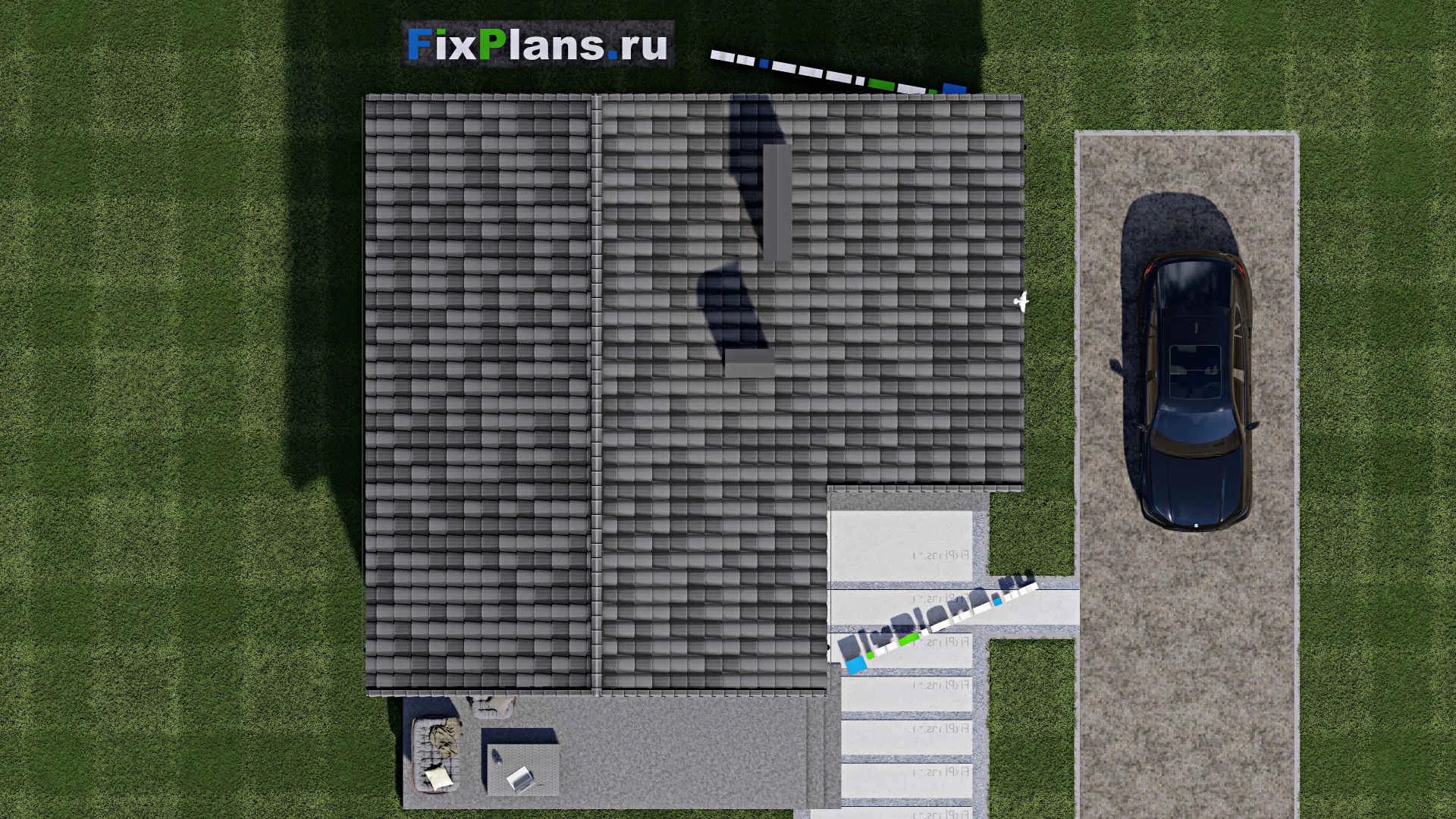 F-1574 - Проект дома с мансардой 10 на 11, площадью 110 м² с террасой и 2 спальнями