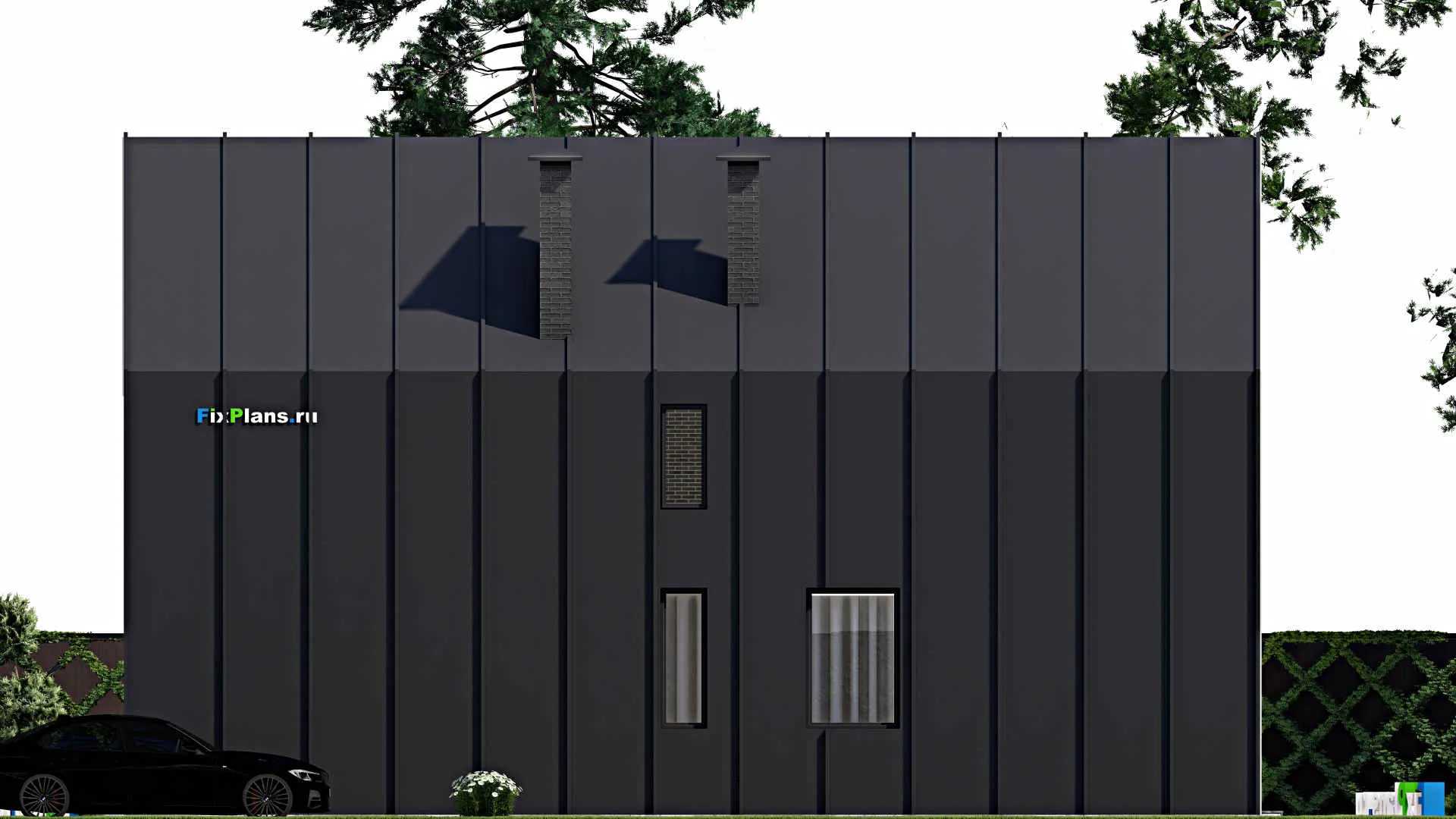 F-6677 - Проект дома с мансардой 9 на 15, площадью 160 м² с террасой, балконом, вторым светом и 1 спальнями