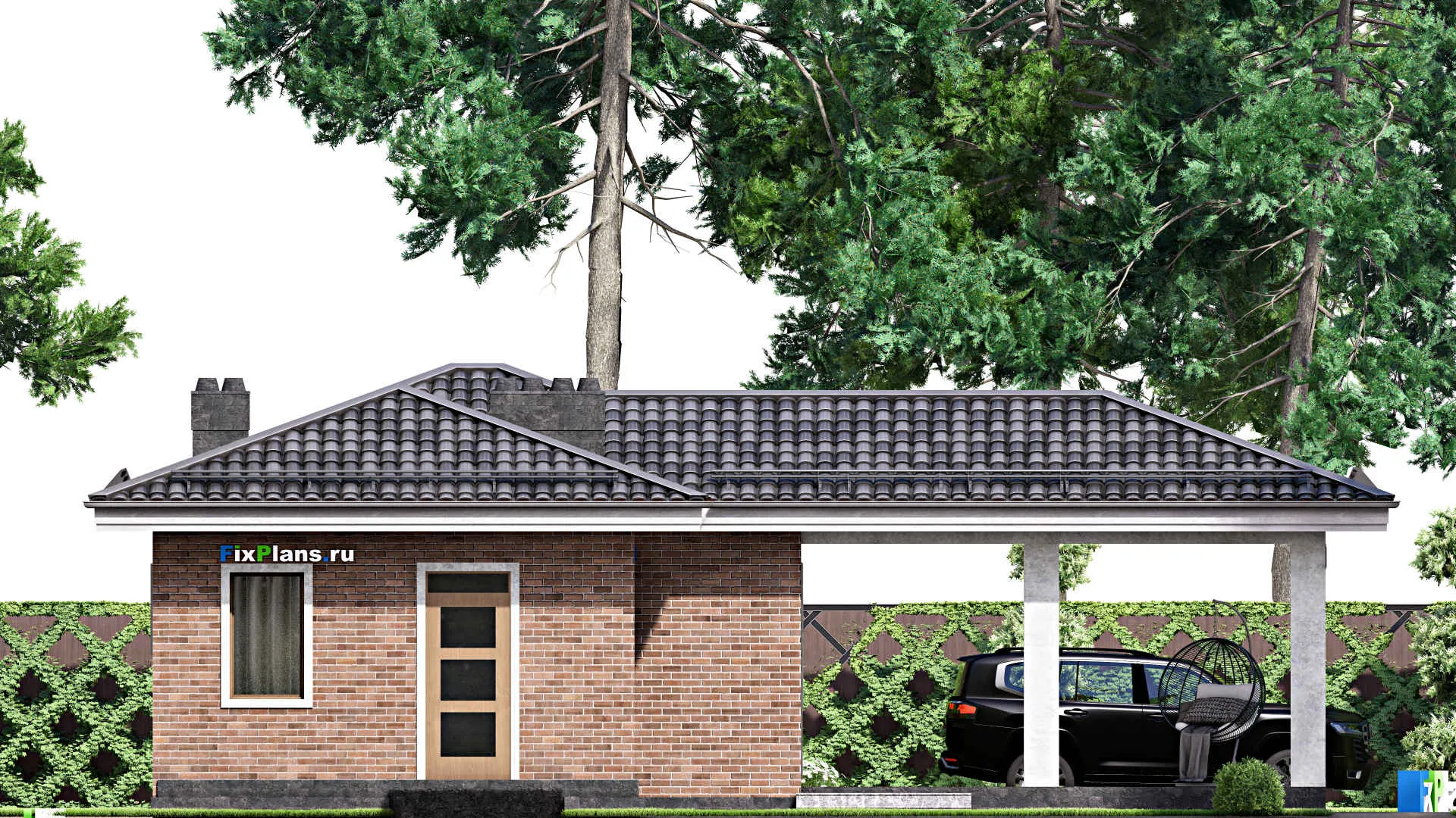 F-15380 - Проект бани 10 на 14, площадью 80 м² с комнатой отдыха, терассой и санузлом