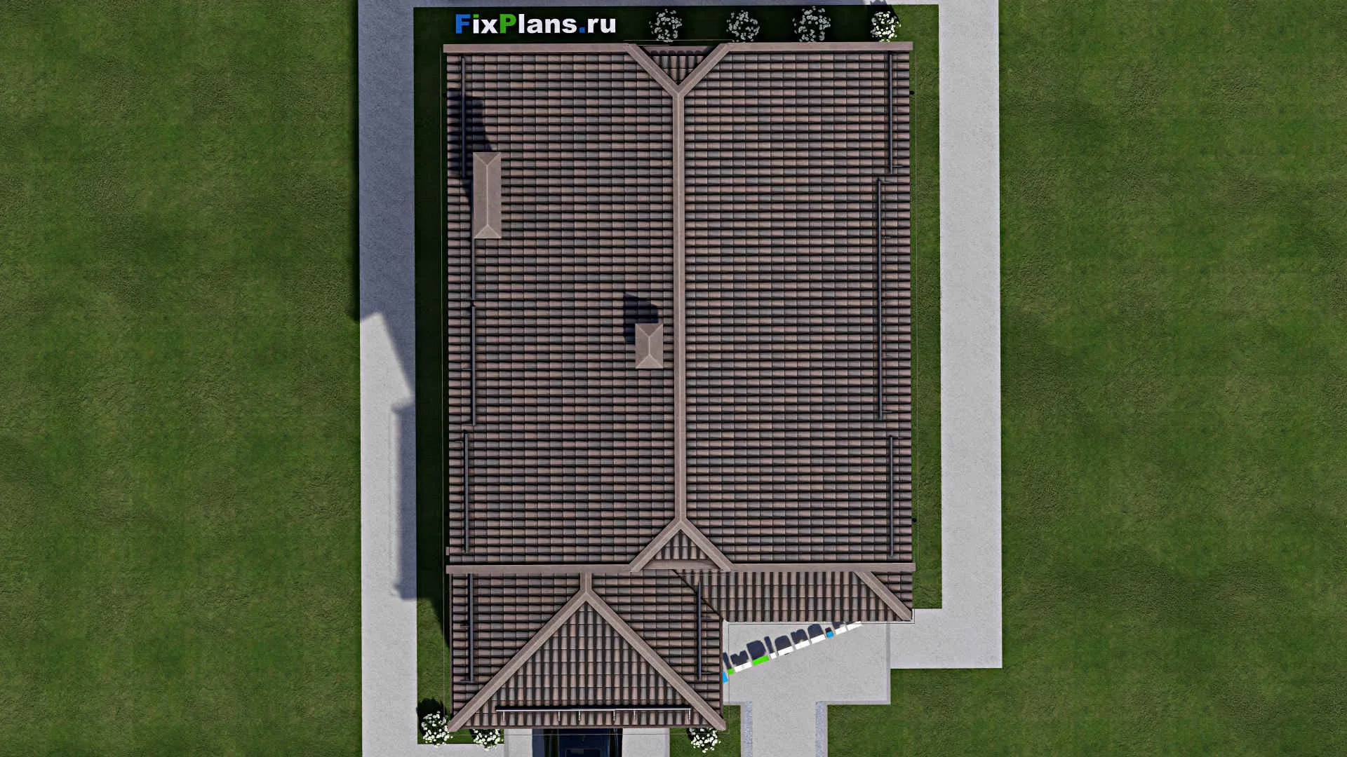F-5660 - Проект двухэтажного дома 11 на 16, площадью 200 м² с гаражом на 1 машину и 4 спальнями